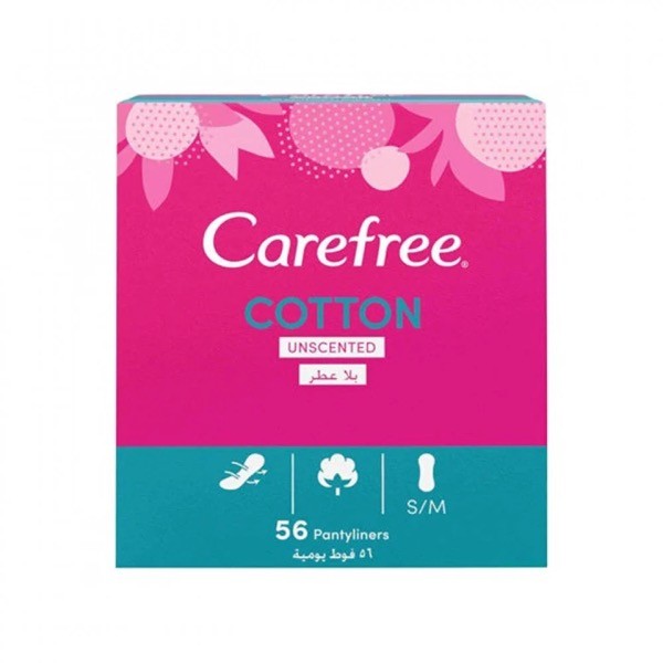 Carefree Cotton Unscented Panty Liners 56 pcs