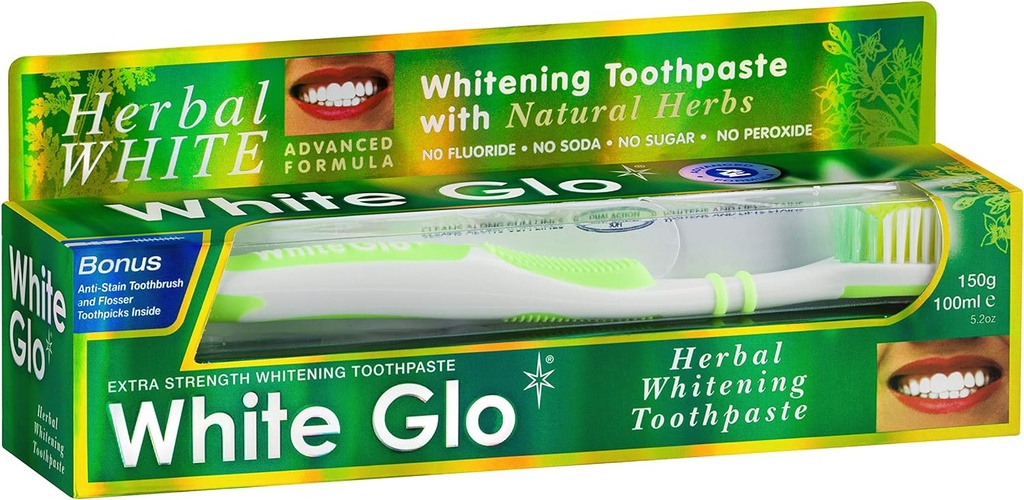 White Glo Herbal Whitening Toothpaste 150g