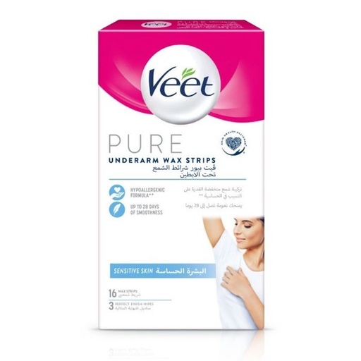[33662] Veet Pure Underarm Wax Strips 16 Strips