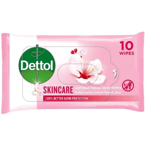 [13920] Dettol Antibacterial Wipes Skin Care 10s