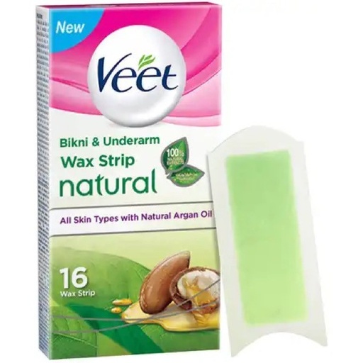 [19757] Veet Wax Strips Bikini Underarm Argan Oil 16 pcs